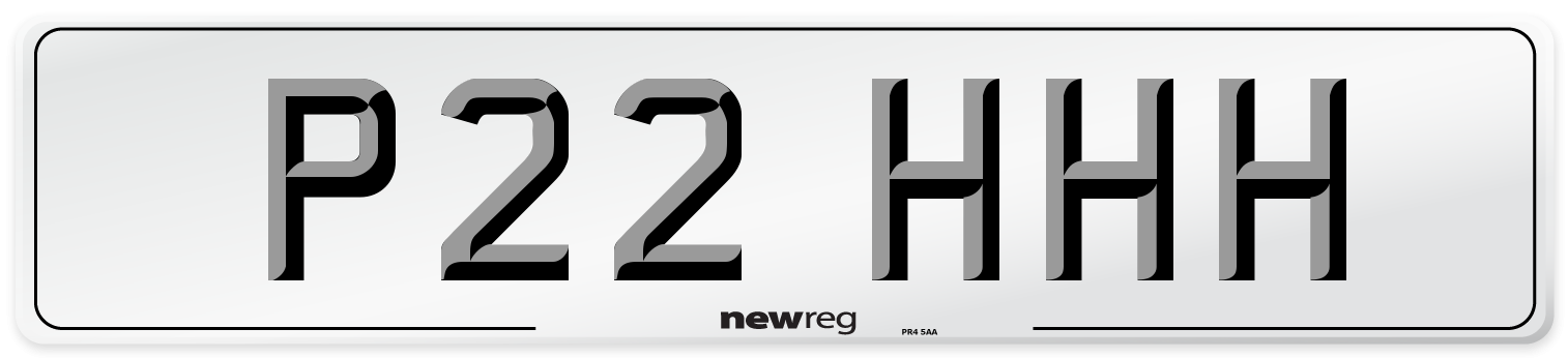P22 HHH Number Plate from New Reg